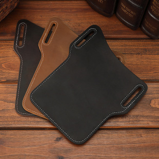 Men's Mobile Phone Bag Outdoor Portable Mobile Phone Bag Cowhide Mobile Phone Waist Hanging Waist Mobile Phone Bag Wearing Belt Waist Hanging Leather