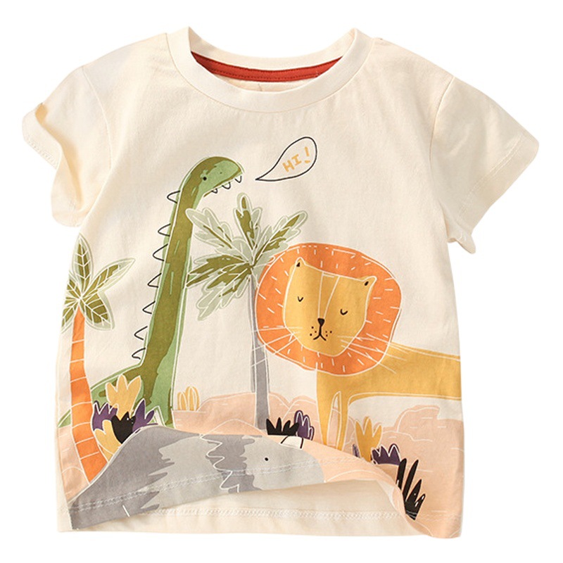 Malwee niños camiseta verano nuevo europeo y americano cuello redondo camisa estilo occidental de los niños impreso top de los muchachos