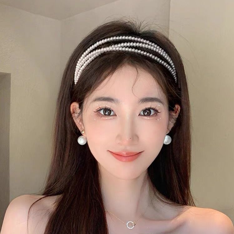 新しいパールヘアバンド、スーパーフェアリーフレンチロマンチック、ハイエンド、インターネットセレブ洗顔、高頭蓋圧ヘアピン、ヘアアクセサリー、女性用ヘッドウェア|undefined