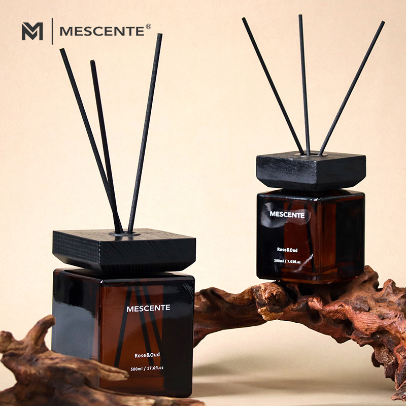Mescente Home Aromatherapy Square Wood Series Extra Large Capacity Long-Lasting Diffusion High-End Gift Box Fragrance Customization