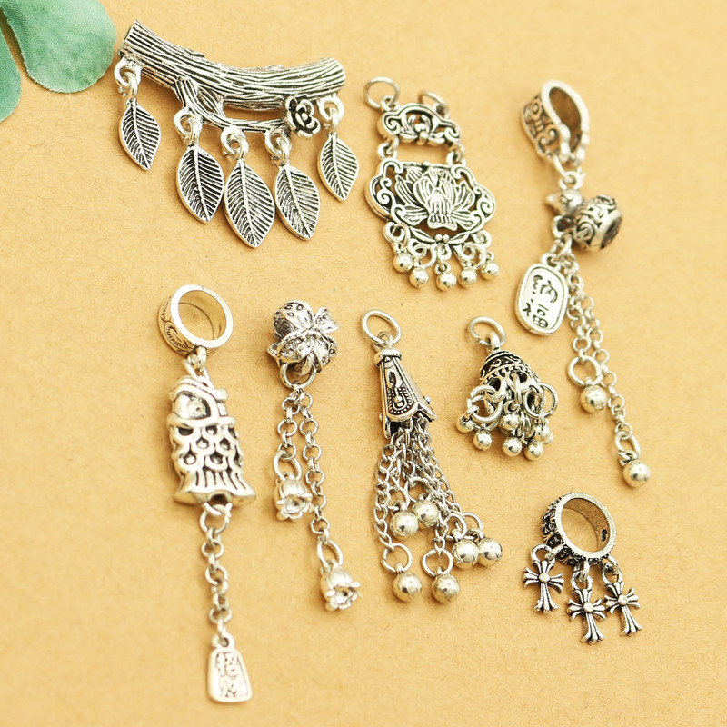 チベットシルバージュエリー diy クリスタルブレスレットブレスレットアクセサリーナフペンダントタッセルアクセサリーブレスレットアクセサリー安全チェーン|undefined