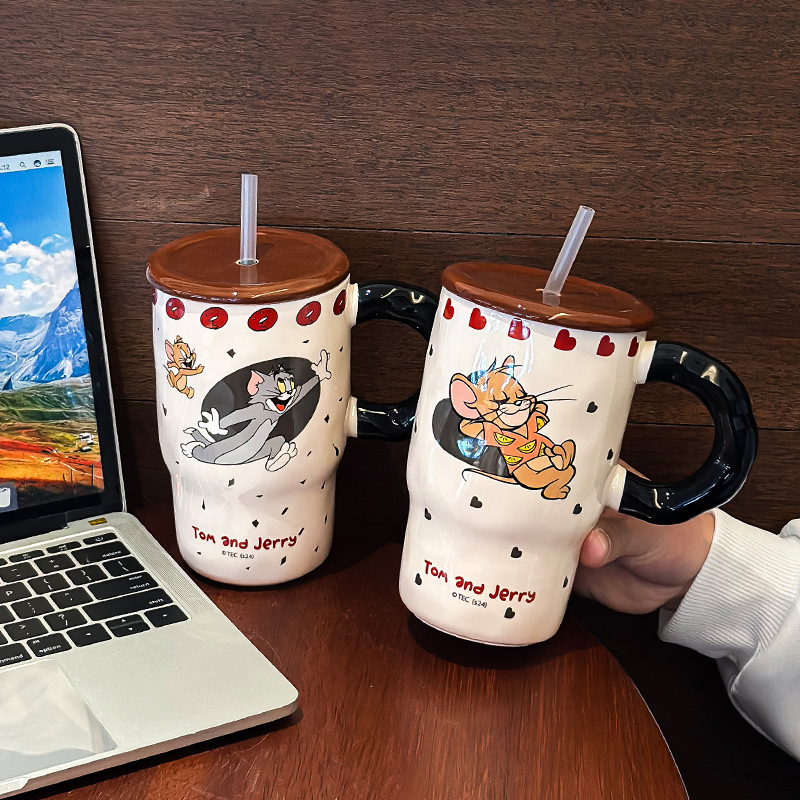猫とネズミのマグカップ陶磁器の新しい女の子の高颜値カップ家庭用コーヒーカップカップルの誕生日プレゼント|undefined