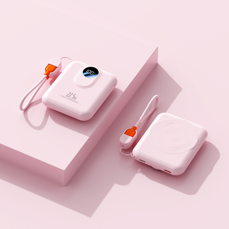 22.5W 超高速充電磁気パワーバンク 10000 mAh ミニ内蔵ケーブルモバイル電源ギフトプリント LG|undefined