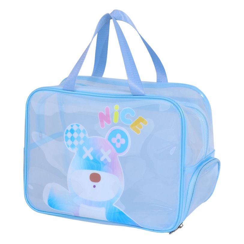 Bolsa de cosméticos de gran capacidad para mujer bolsa de playa de dibujos animados transparente Portátil Bolsa de natación impermeable bolsa de lavado bolsa de almacenamiento