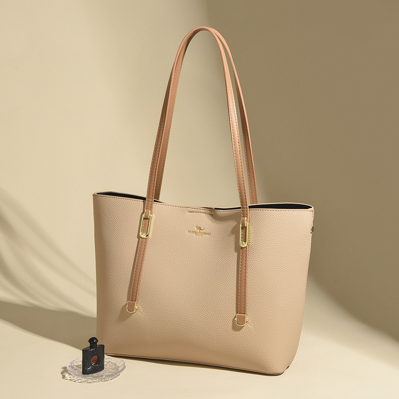 双箭头单肩包女2025新款手提包大容量纯色简约百搭轻奢女士托特包