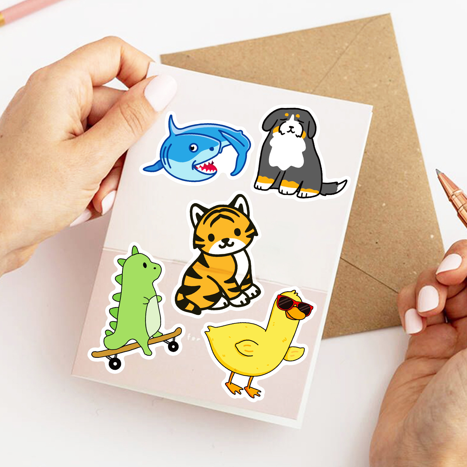50 Pieces Animal Cartoon School PVC Cute display picture 6