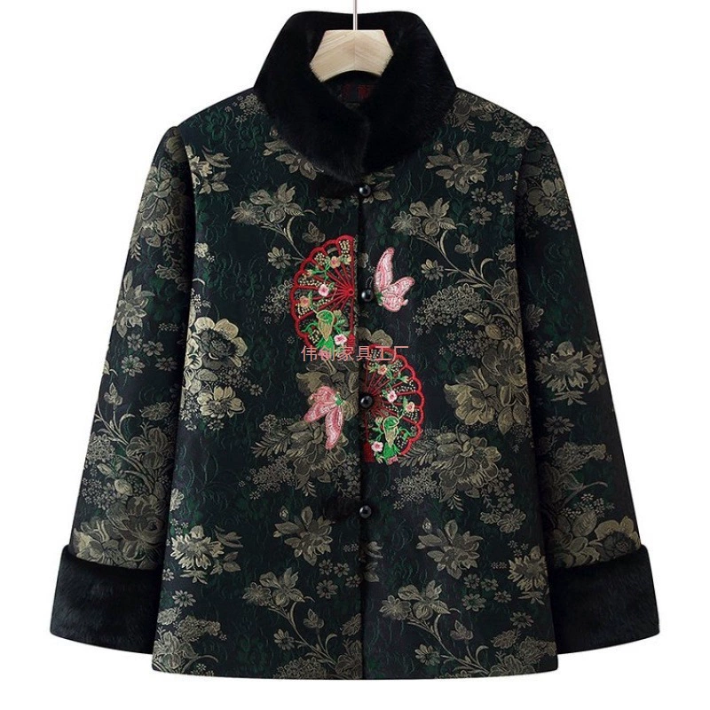 Winter fleece down jacket for mother, for middle age, increased thickness