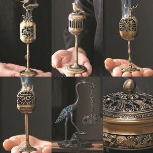 Creative Retro Incense Burner Ornaments Alloy Incense Burner Lotus Leaf Incense Burner Incense Burner Tower Incense Burner Indoor Aromatherapy Burner Home