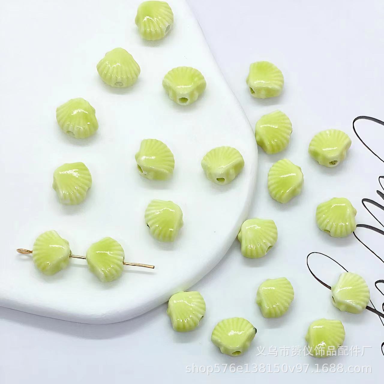 貝殻陶磁器散珠diyマカロン手作りアクセサリーブレスレットネックレス耳飾りビーズ部品材料卸売り