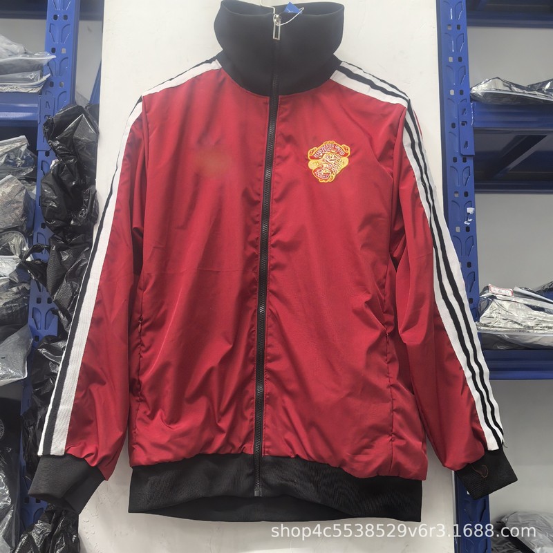 高品質パリフランスマン L ロイヤルレトロ刺繍肥厚ジッパー防雨ウインドブレーカーサッカーユニフォームファン|undefined