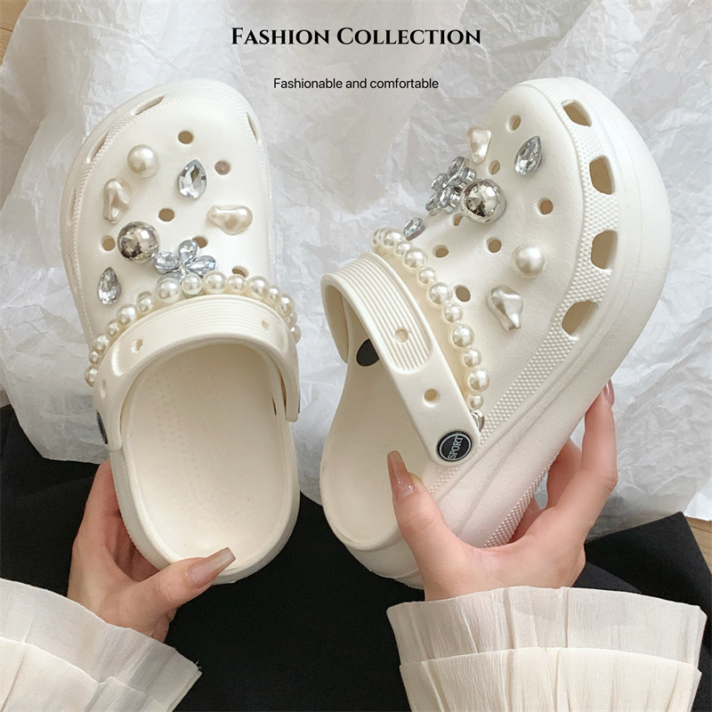 실버 비드 체인 [16개 세트] 크록스의 비파괴 설치