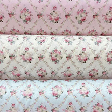 1.6米宽幅 玫瑰花 纯棉斜纹印花布料 床品手工装饰桌布衣服棉面料