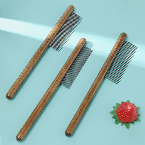 Cat comb, cat and dog comb, de-floating hair, long-haired cat knot-opening flea comb, dense-tooth comb, pet supplies