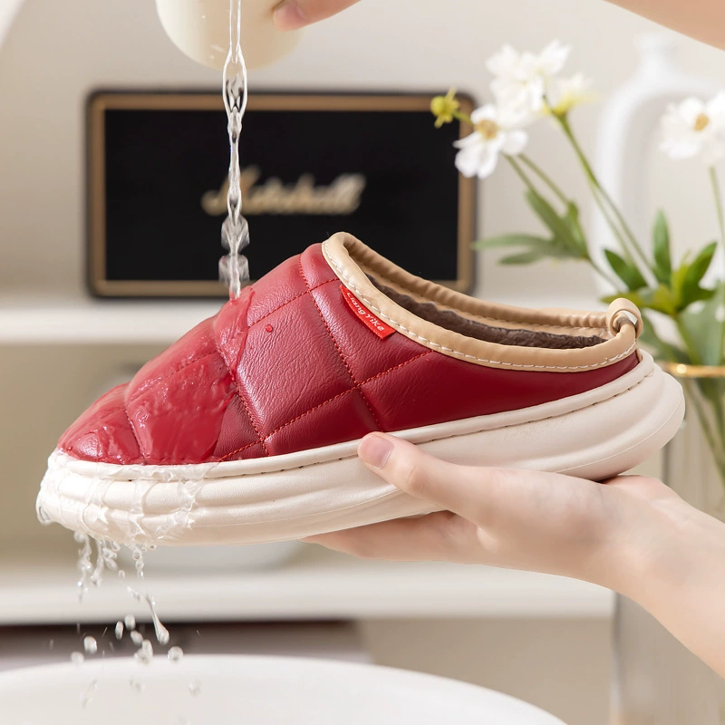 Водонепроницаемые хлопковые тапочки для влюбленных, теплые хлопковые тапочки женские зимние домашние Baotou, нескользящая Мягкая подошва, поколение волос