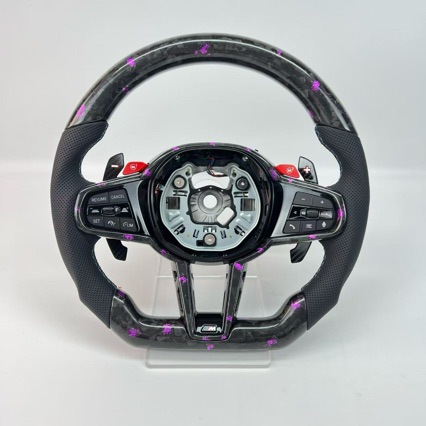 Suitable for BMW CS steering wheel, new 345 series X3X5X6 modified M3M4 carbon fiber steering wheel with M1M2 button paddles