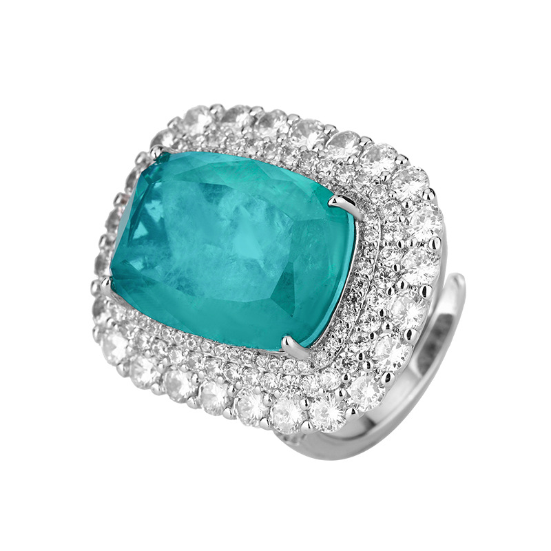 2024 nueva joyería Zhuang Shengsheng, fondo de cobre, esmeralda de simulación chapada en oro, traje retro rectangular gordo femenino 13*18