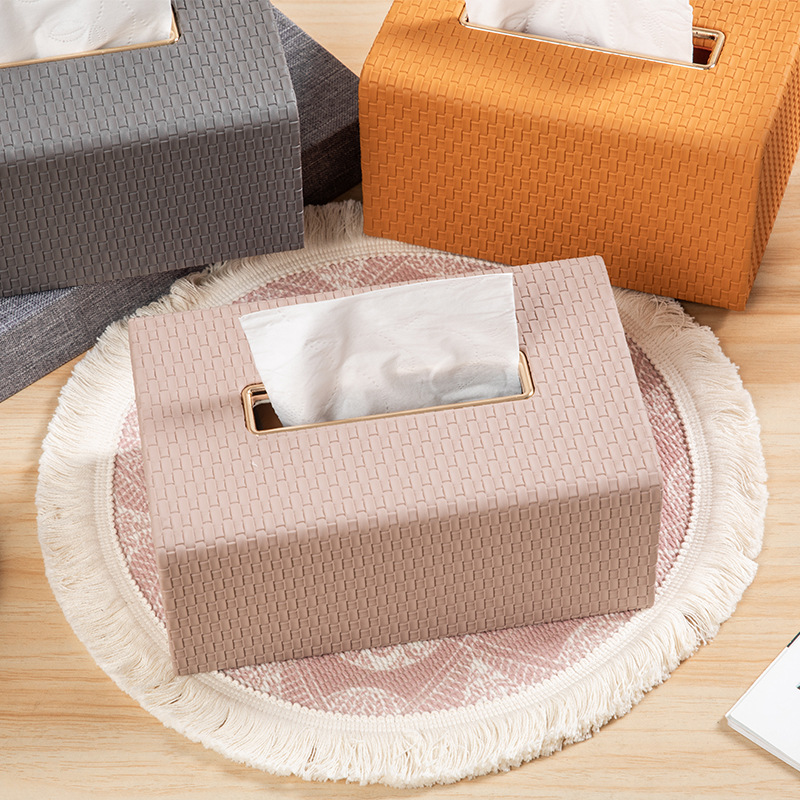 Caja de pañuelos hogar sala de estar luz restaurante de cuero de lujo multifuncional coche mesa de café caja de almacenamiento sala de estar caja de pañuelos imprimible