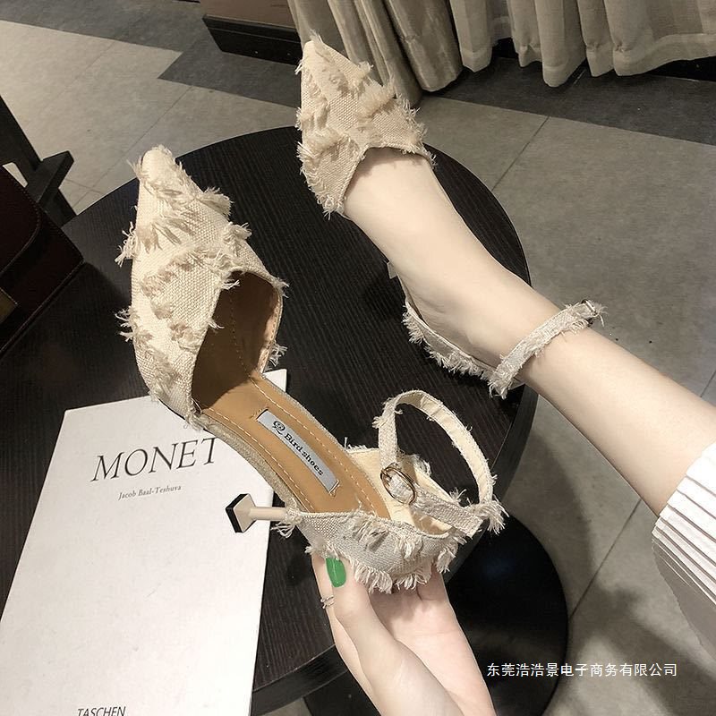 Women's Sandals 2026 Spring/Summer New French Style Niche High Heels with Thin Heels and Single Strap Buckle, Fairy Fashion Shoes to Match Dresses Women's Sandals 2026 Spring/Summer New French Style Niche High Heels with Thin Heels and Single Strap Buckle, Fairy Fashion Shoes to Match Dresses