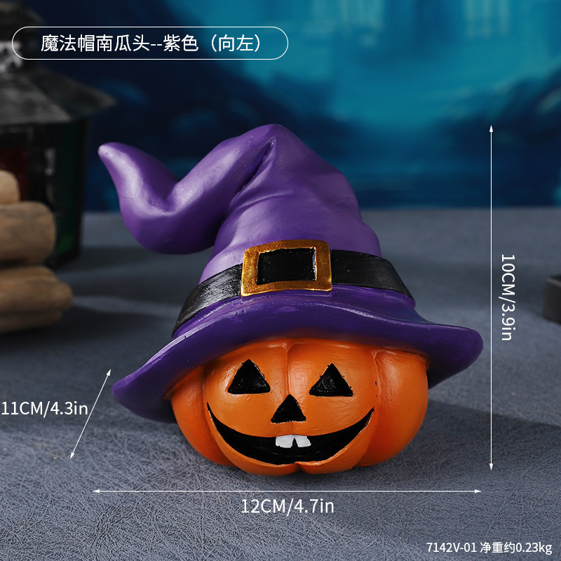 クロスボーダー魔法の帽子カボチャヘッドオーナメントハロウィンカボチャゴーストデコレーションお化け屋敷ゴーストスクリプトキルプロップオーナメント|undefined