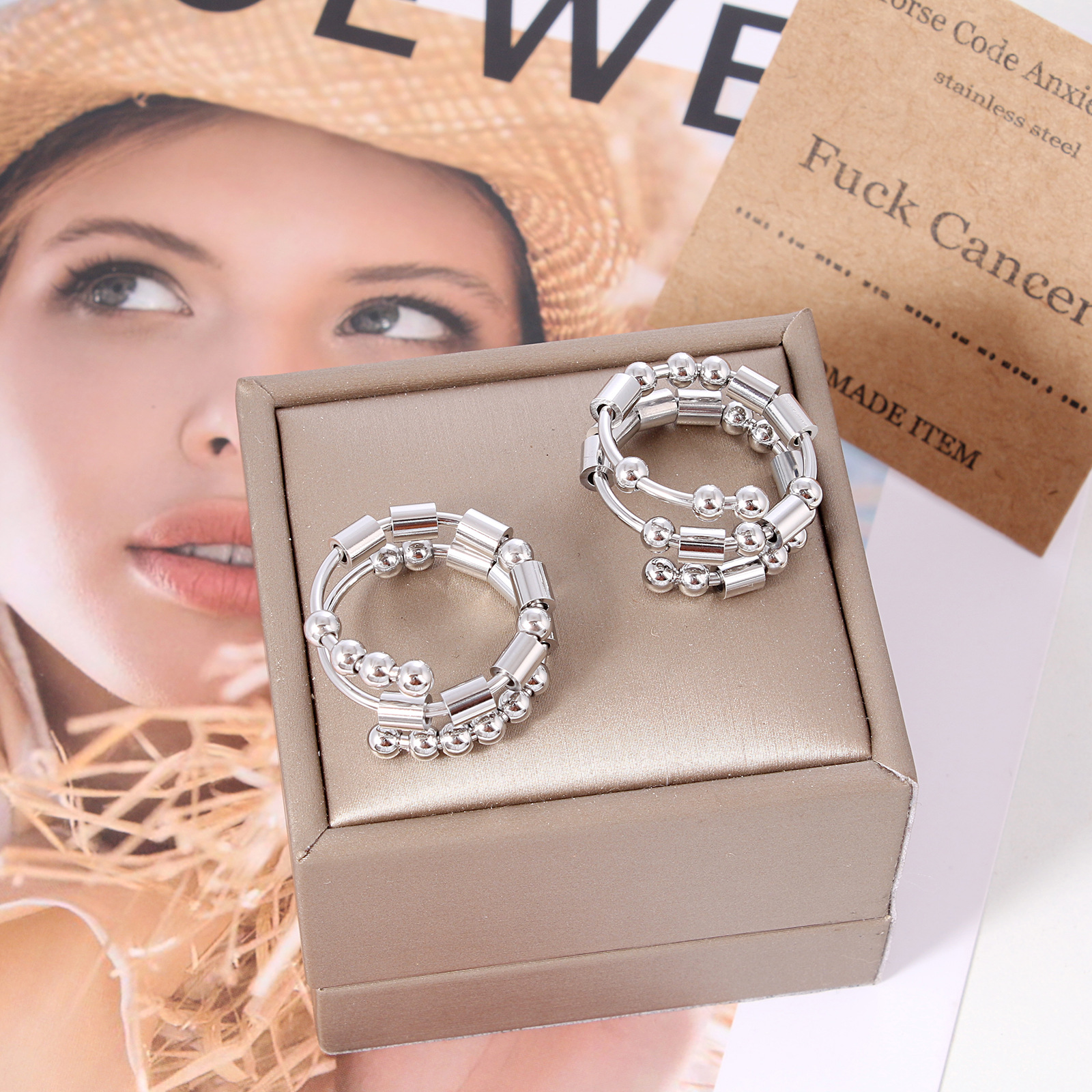 Fashion Geometric Stainless Steel Rings 1 Piece