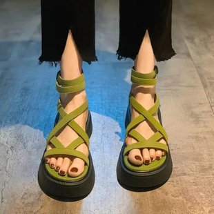 Trendy Thick-Soled Roman Sandals for Women 2025 Spring and Summer New Style Comfortable and Versatile Outer Wear Breathable Sandals for Women with High-End Feel
