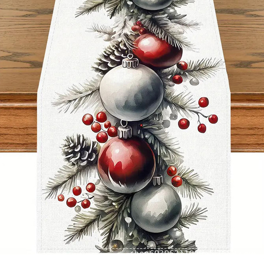 Amazon transfronterizo nueva bandera de la mesa de Navidad fábrica directa invierno muñeco de nieve Santa estampado almohadilla de mesa