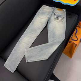 雷迪波er早春新款ku563雷男士早春新款牛仔裤浅蓝色清爽百搭修身