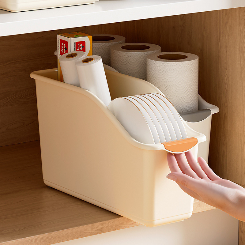 家庭用食器棚収納ケース厨房隙間雑物調味料バスケット引き出しプラスチック雑物分類整理バスケット|undefined