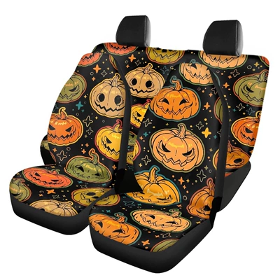 Universal seat cover covers, pumpkin print, custom-made - 20260902-24f9-1-onesize