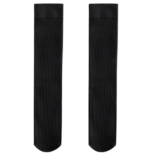Solid color JK calf socks, ruffled mouth, non-slip, autumn and winter pit striped over-the-knee socks, Japanese style simple pressure pile mid-length socks