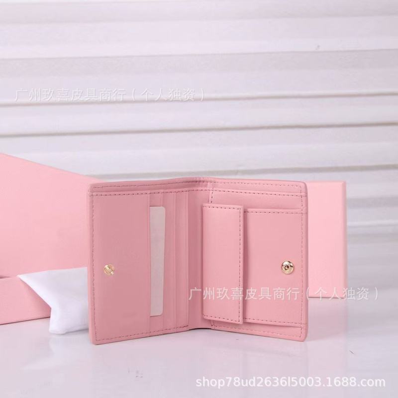 高品質の既製の女性の財布ファッションプリーツシープスキンカードバッグ甘い美少女大容量小銭入れ卸売|undefined