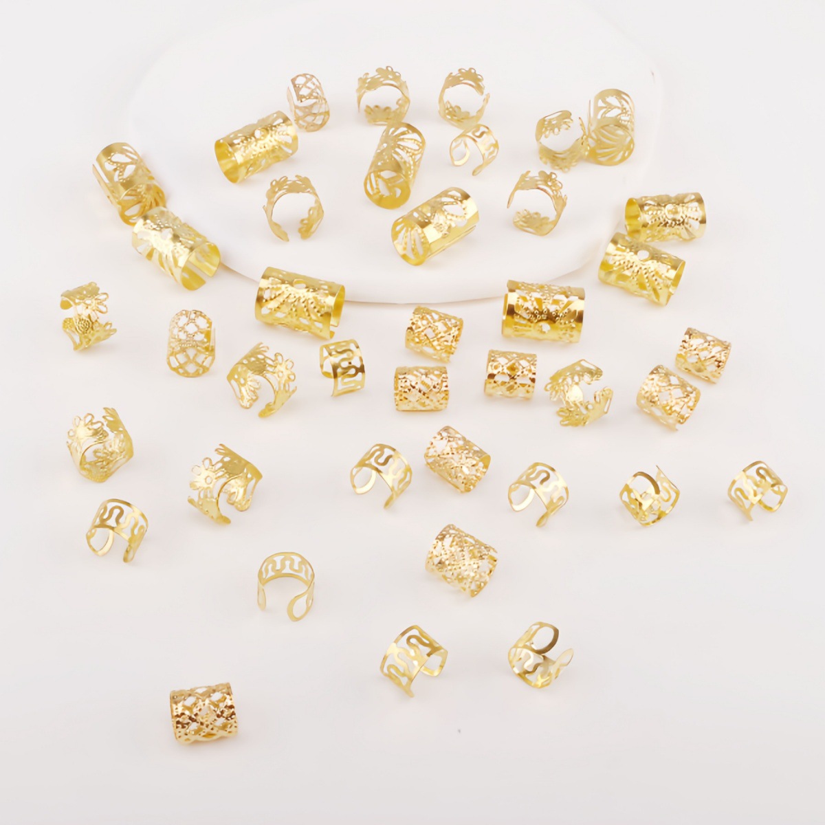 40 piezas de combinación de anillo de cabello trenzado sucio transfronterizo exclusivo para Amazon Xiyin Temu alojamiento completo estación independiente shein Europa y América