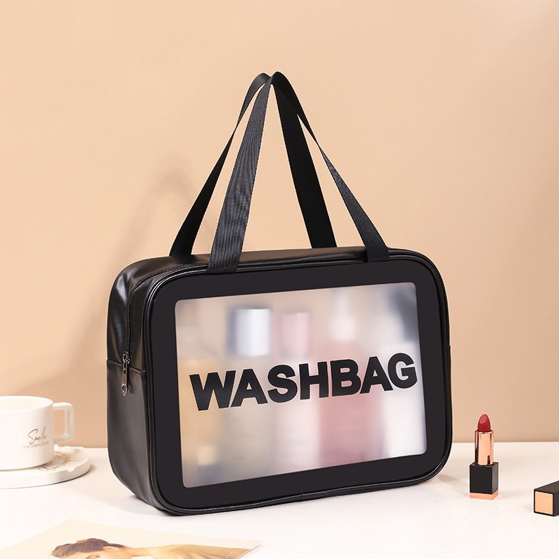 PVC Cosmetic Bag Transparent Large Capacity Bath Bag PU Waterproof Portable Wash Bag Women's Portable Travel Storage Bag PVC Cosmetic Bag Transparent Large Capacity Bath Bag PU Waterproof Portable Wash Bag Women's Portable Travel Storage Bag
