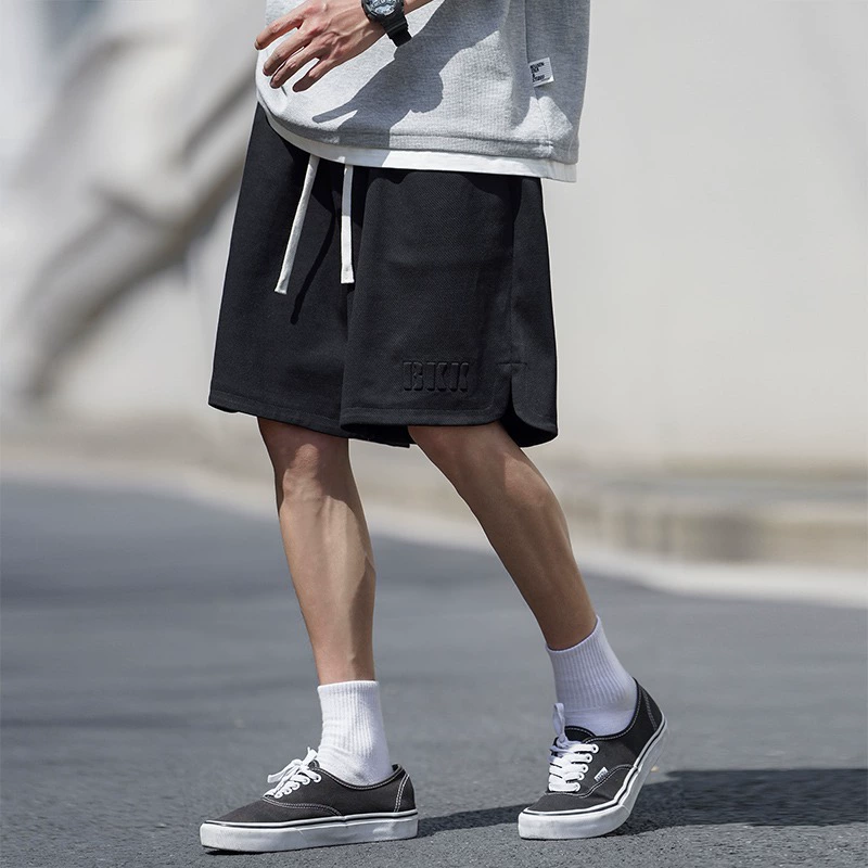 Летние мужские спортивные шорты в американском стиле с завязками, свободные, 2025