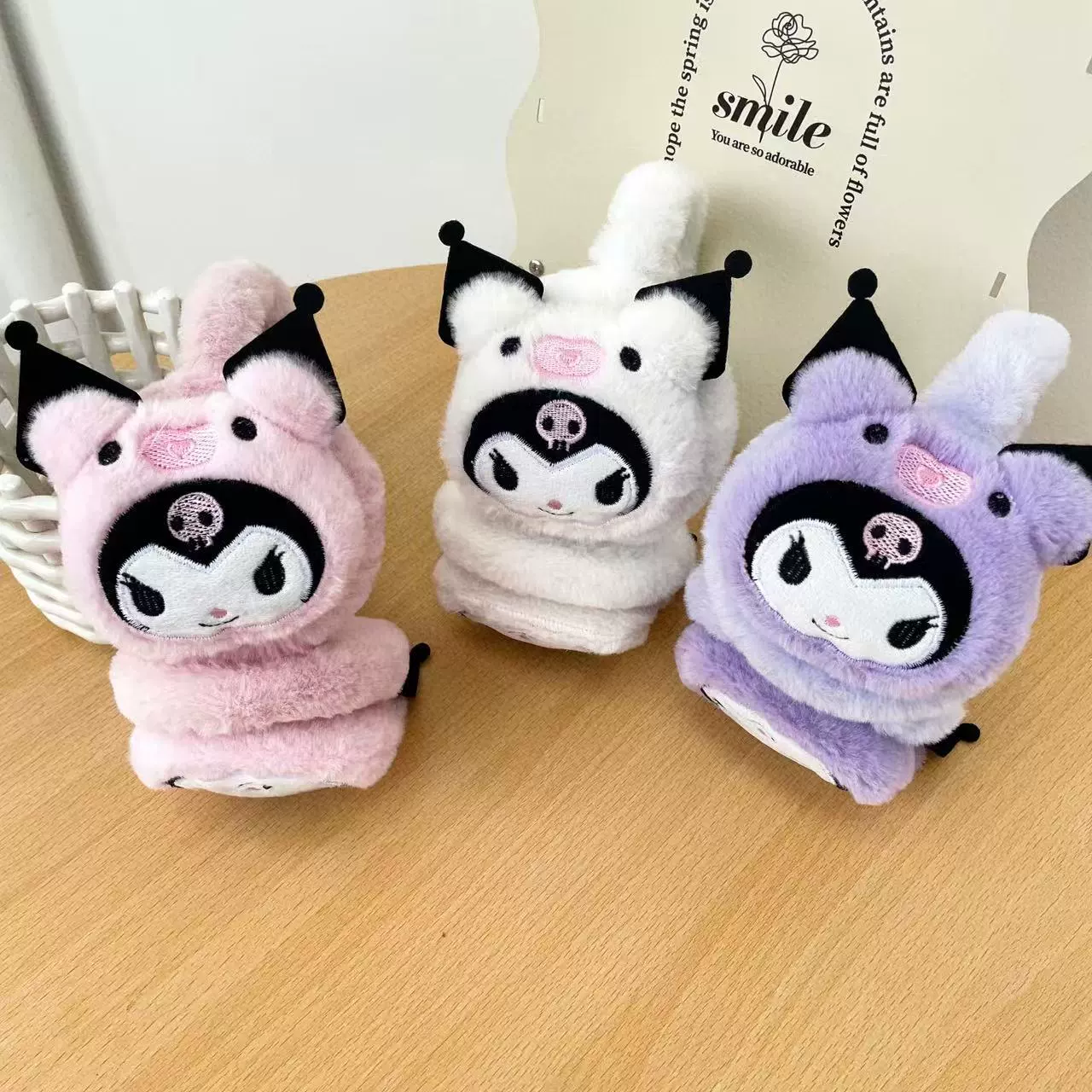 Детские наушники Kuromi, осенне-зимние новые плюшевые наушники с героями мультфильмов для девочек, семейные студенческие наушники и наушники