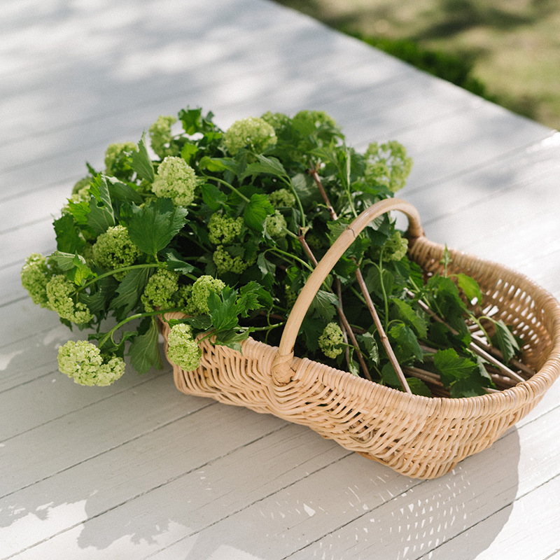 Cesta de verduras cesta tejida embalaje de flores apertura cesta portátil ratán bambú cesta de flores tejidas ramo arreglo floral flor azul tienda floral