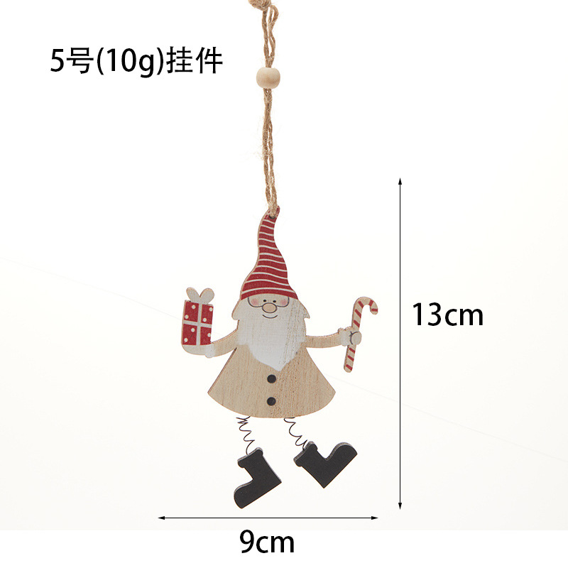 Elf del árbol de madera pequeño hombre viejo colgante decoración calendario decoración de Santa Claus decoración de escritorio estilo nórdico