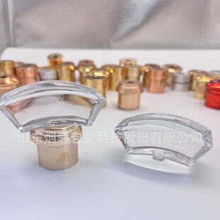 New Wine Bottle Stopper with Transparent Solid Glass Cover, Logo Glass Cover Can Be Engraved Inside