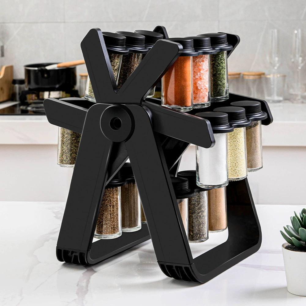 Spice Rack Shelf Rack Rotating Kitchen Glass from Yomiego