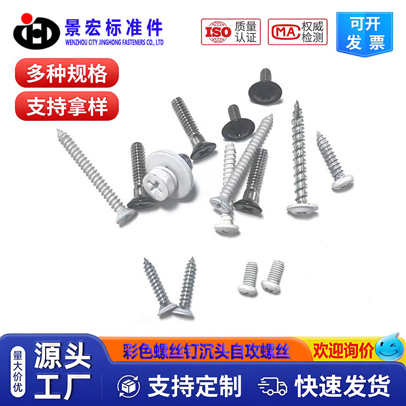 【彩色螺丝钉】 家具/电子仪器用螺丝螺钉 沉头自攻螺丝 头部喷漆