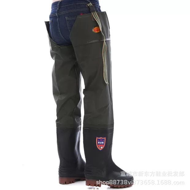 Hualu 85cm with beef tendon thick-soled fishing boots under water leg pants rice planting boots farmland boots water boots hanging with rain pants