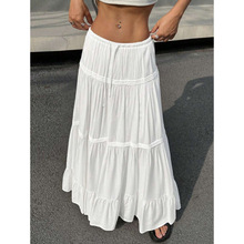P 13147 French Ruffled A-line Skirt ��ʽ���ƴ�Ӱ�ɫ A ��ȹ