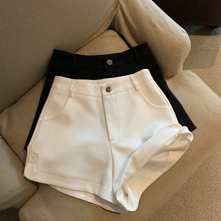 White Suit Shorts High-Waisted Casual Pants Women Ins Trendy Versatile Summer 2025 New Stylish Slit Hot Pants