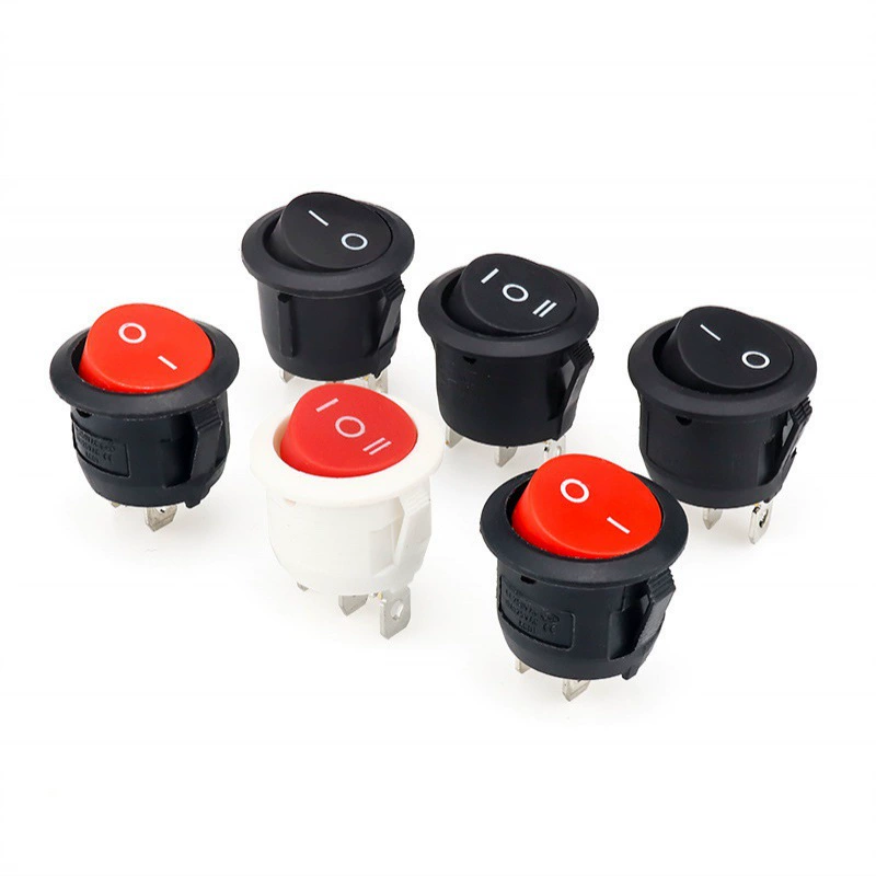 Переключатель типа корабля KCD1-105 отверстие 20 наружный диаметр 23 мм Три фута с лампой, два фута без света, черный под кругом