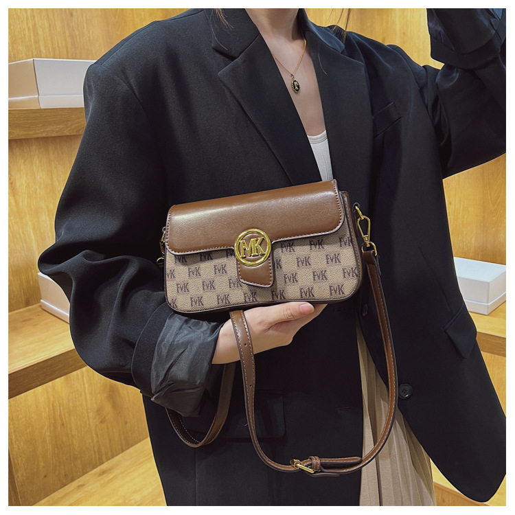 Borsa a tracolla Nicchia di personalità Nuova borsa a tracolla abbinata a colori con stampa retrò di alta qualità Borsa da donna per pendolarismo quotidiano_voghion.com