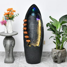 跨境创意欧式简约风水球流水喷泉摆件家居客厅办公室书房玄关摆设