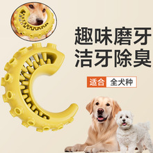 跨境狗狗玩具漏食鱿鱼须自嗨解闷磨牙耐咬TPR训练洁齿狗咬玩具