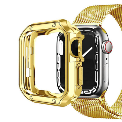 For Mac 34567 watch Protective shell Apple Watch se TPU Mechanics electroplate smart cover