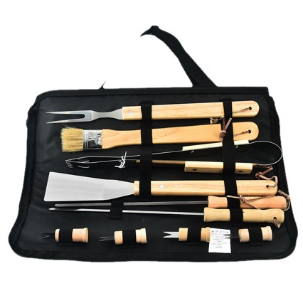 Juego de Utensilios para Barbacoa Portátil Set de 10 Piezas de Acero Inoxidable para Exteriores y Barbacoa