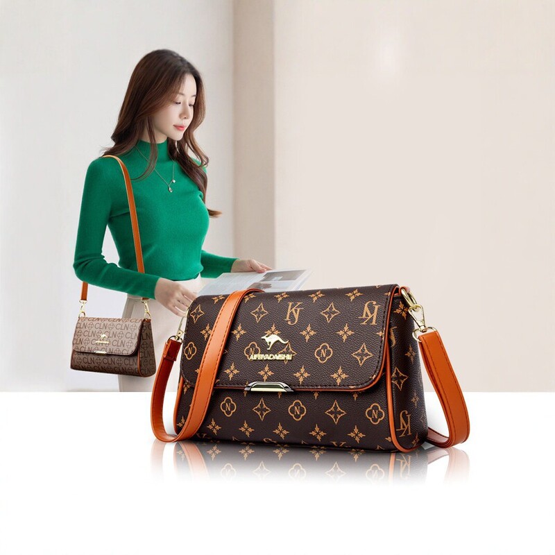 2024 new retro floral print women's handbag, soft leather shoulder bag, stylish and versatile, suitable for middle-aged mothers, small tote bag 2024 new retro floral print women's handbag, soft leather shoulder bag, stylish and versatile, suitable for middle-aged mothers, small tote bag